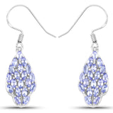 3.04 Carat Genuine Tanzanite .925 Sterling Silver Earrings