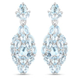 4.00 ct. Genuine Blue Topaz .925 Sterling Silver Earrings