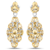 3.16 Carat Genuine Citrine .925 Sterling Silver Earrings