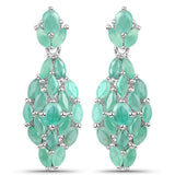 3.08 ct. Genuine Emerald .925 Sterling Silver Earrings