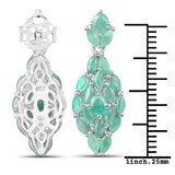 3.08 ct. Genuine Emerald .925 Sterling Silver Earrings