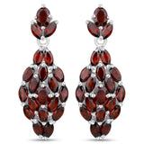 5.12 Carat Genuine Garnet .925 Sterling Silver Earrings