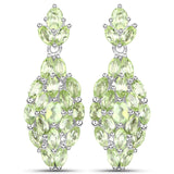 3.20 ct Genuine Peridot .925 Sterling Silver Earrings