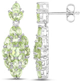 3.20 ct Genuine Peridot .925 Sterling Silver Earrings