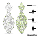 3.20 ct Genuine Peridot .925 Sterling Silver Earrings