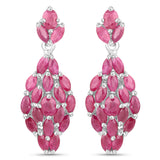 4.12 Carat Genuine Ruby .925 Sterling Silver Earrings