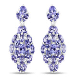 3.56 Carat Genuine Tanzanite .925 Sterling Silver Earrings