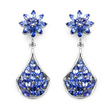 3.43 Carat Genuine Tanzanite .925 Sterling Silver Earrings
