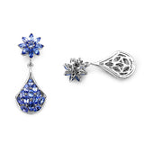 3.43 Carat Genuine Tanzanite .925 Sterling Silver Earrings