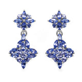 2.48 Carat Genuine Tanzanite .925 Sterling Silver Earrings