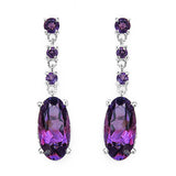 9.63 Carat Genuine Amethyst .925 Sterling Silver Earrings