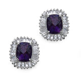6.10 ct.. t.w. Amethyst and White Topaz Earrings in Sterling Silver