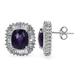 6.10 ct.. t.w. Amethyst and White Topaz Earrings in Sterling Silver