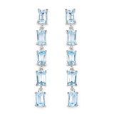 6.80 ct. Genuine Blue Topaz .925 Sterling Silver Earrings
