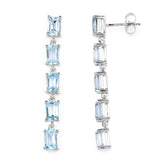 6.80 ct. Genuine Blue Topaz .925 Sterling Silver Earrings