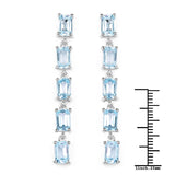6.80 ct. Genuine Blue Topaz .925 Sterling Silver Earrings
