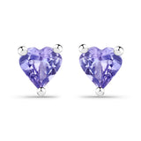 0.90 Carat Genuine Tanzanite .925 Sterling Silver Earrings