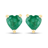 0.90 ct. Genuine Zambian Emerald 14K Yellow Gold Earrings