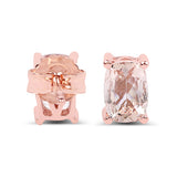 18K Rose Gold Plated 1.70 Carat Genuine Morganite .925 Sterling Silver Earrings