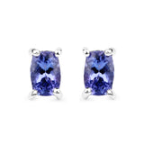 1.06 ct. Genuine Tanzanite .925 Sterling Silver Earrings