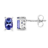 1.06 ct. Genuine Tanzanite .925 Sterling Silver Earrings
