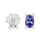 1.06 ct. Genuine Tanzanite .925 Sterling Silver Earrings