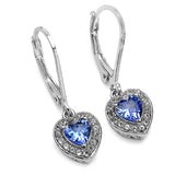 1.26 ct.. t.w. Tanzanite and White Topaz Earrings in Sterling Silver