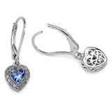1.26 ct.. t.w. Tanzanite and White Topaz Earrings in Sterling Silver