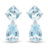 11.60 Carat Genuine Blue Topaz .925 Sterling Silver Earrings