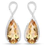 10.04 ct. Genuine Citrine .925 Sterling Silver Earrings