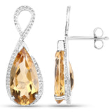 10.04 ct. Genuine Citrine .925 Sterling Silver Earrings