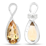 10.04 ct. Genuine Citrine .925 Sterling Silver Earrings