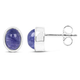 2.50 Carat Genuine Tanzanite .925 Sterling Silver Earrings