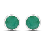 1.50 ct. Genuine Emerald .925 Sterling Silver Earrings