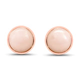 18K Rose Gold Plated 1.76 Carat Genuine Pink Opal .925 Sterling Silver Earrings