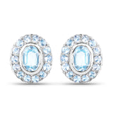2.91 Carat Genuine Blue Topaz .925 Sterling Silver Earrings