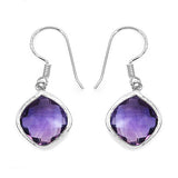 10.60 Carat Genuine Amethyst .925 Sterling Silver Earrings