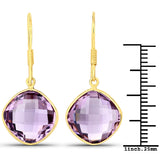 11.86 Carat Genuine Amethyst .925 Sterling Silver Earrings