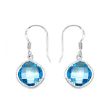14.94 Carat Genuine Blue Topaz .925 Sterling Silver Earrings