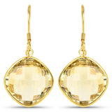 24.30 Carat Genuine Citrine .925 Sterling Silver Earrings