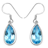 13.36 Carat Genuine Blue Topaz .925 Sterling Silver Earrings