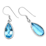 13.36 Carat Genuine Blue Topaz .925 Sterling Silver Earrings