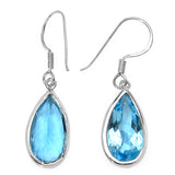 13.36 Carat Genuine Blue Topaz .925 Sterling Silver Earrings
