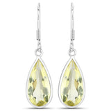 9.42 Carat Genuine Lemon Quartz .925 Sterling Silver Earrings