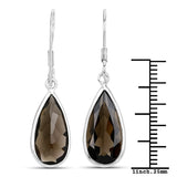 12.20 Carat Genuine Smoky Quartz .925 Sterling Silver Earrings