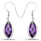 8.16 Carat Genuine Amethyst .925 Sterling Silver Earrings