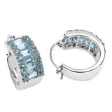 6.40 Carat Genuine Blue Topaz Sterling Silver Earrings