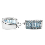 6.40 Carat Genuine Blue Topaz Sterling Silver Earrings
