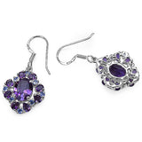 7.42 Carat Genuine Amethyst & Tanzanite .925 Sterling Silver Earrings