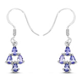 1.68 Carat Genuine Tanzanite .925 Sterling Silver Earrings